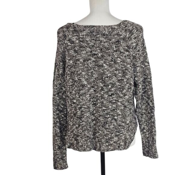 Eileen Fisher Linen Sweater M Marled Brown Coastal Relaxed Fit Lightweight Beach - Picture 2 of 7